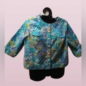 CJ banks 1X blue print jacket